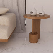 Soar Teak Wood Side Table | Designer Accent Table for Living Room & Bedroom | Corner Table