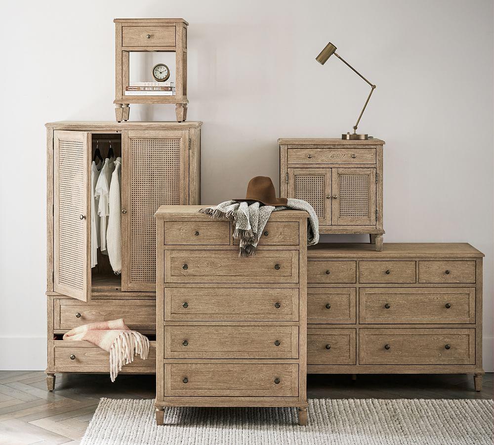 Felix Rattan Bedside Table with Drawer | Wooden Side Table for Living Room | Nightstand