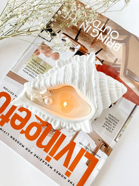Concrete Conch Candle