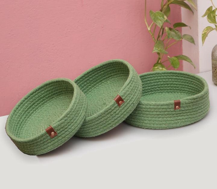 Nesting Basket Set of 3 | Storage Baskets | Multipurpose Handmade Cotton basket