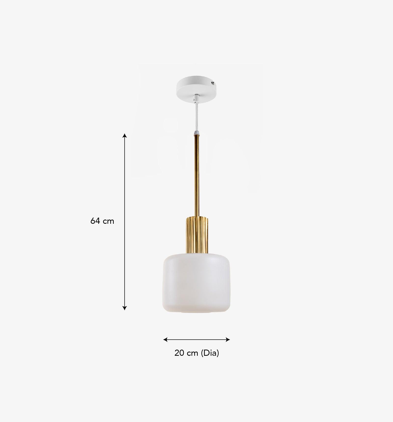 Gilded Hanging Lamp | Glass and Mild steel