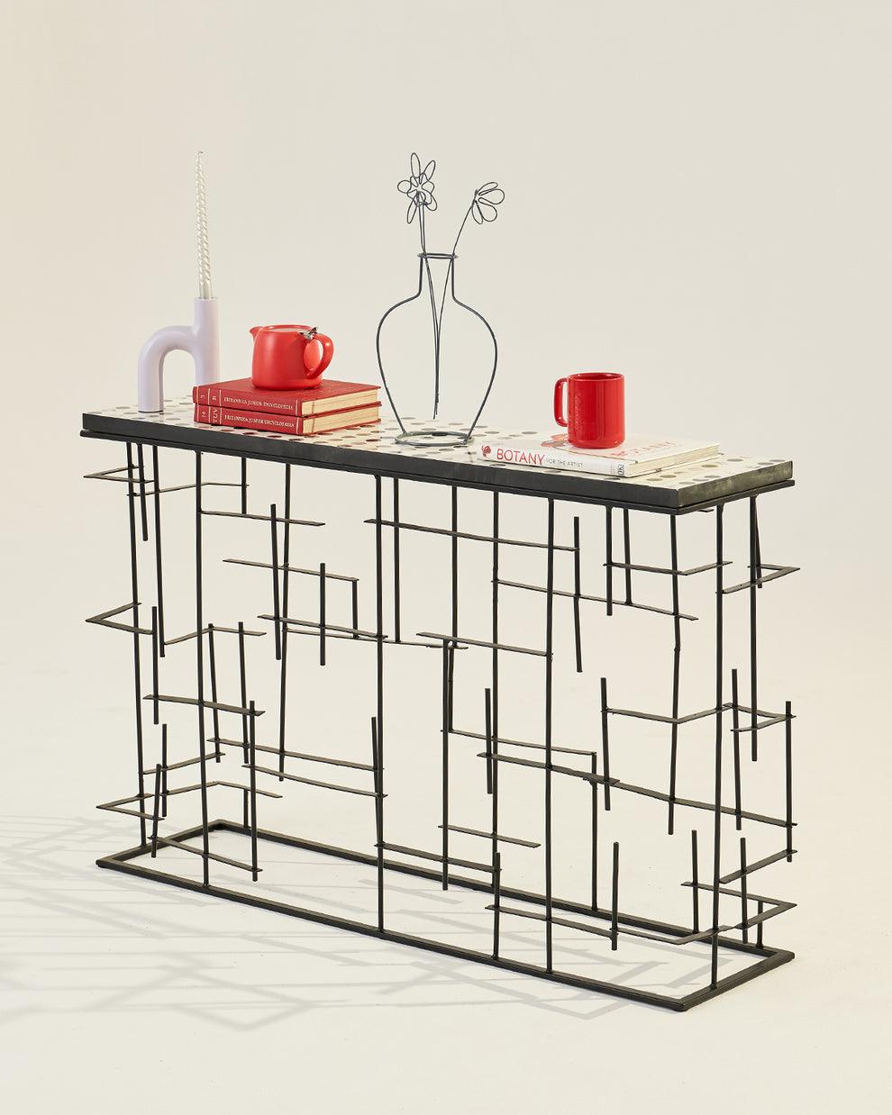 Checkerboard Chic console table | Minimalist Console Side Table