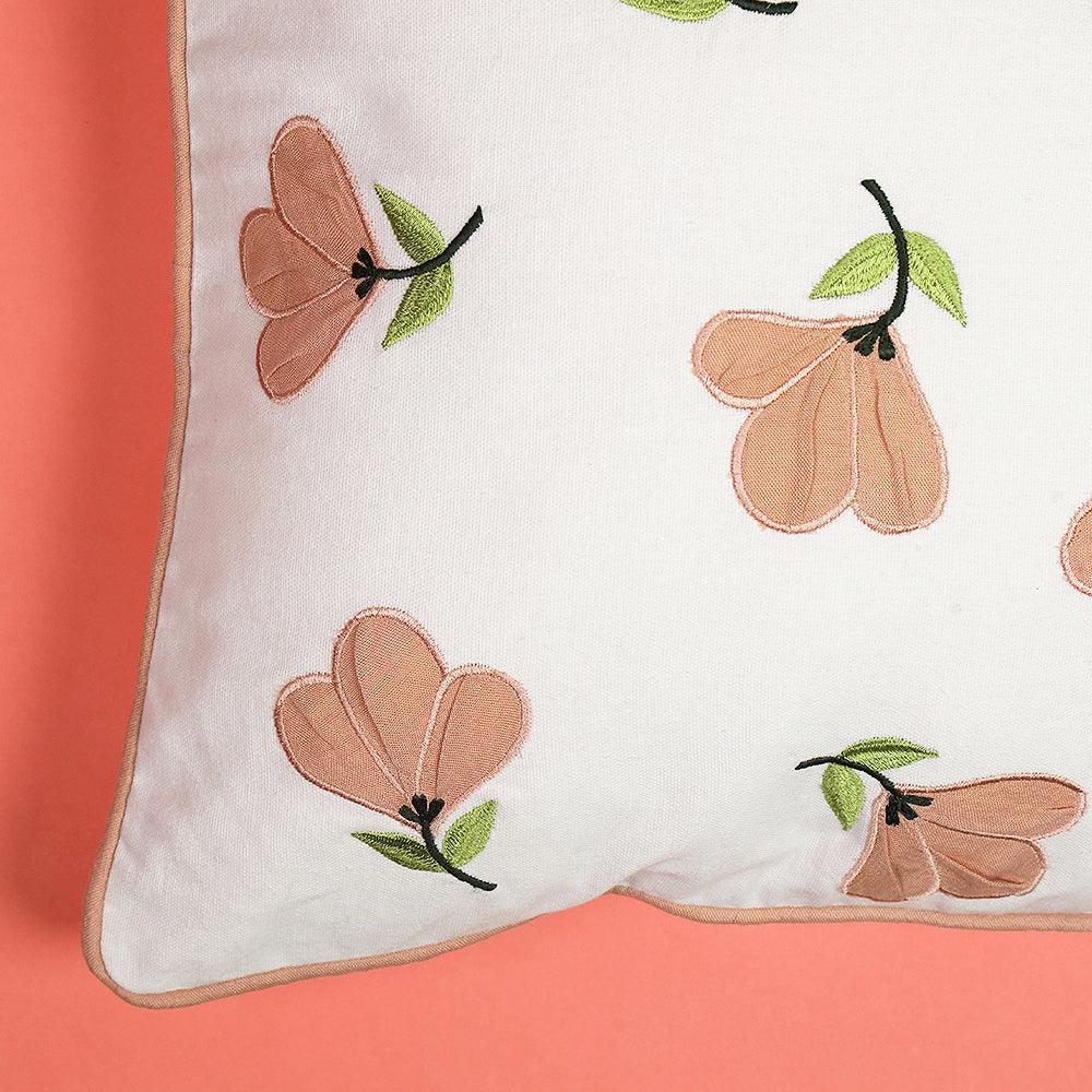 Daisy Chain Sofa Cushion Cover | Hand Embroidered Cotton Sofa Pillow Cover