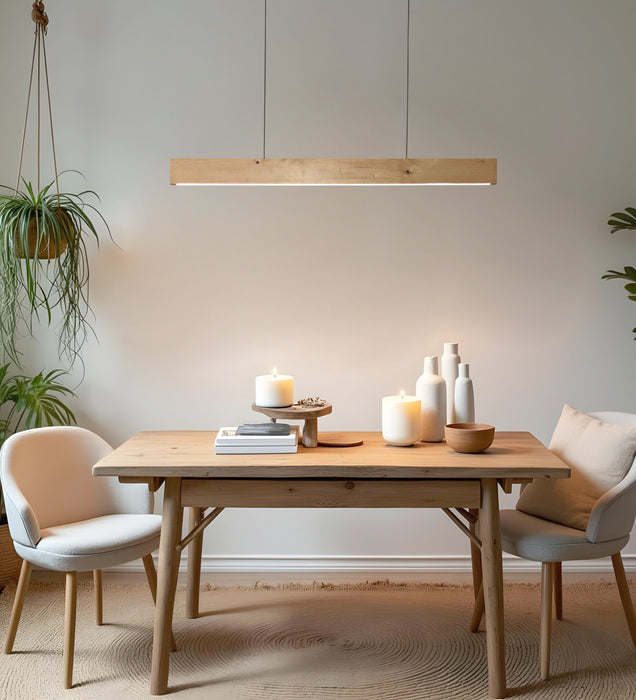 Slimline Wooden Led Hanging Light | Pendant Lights for Living Room