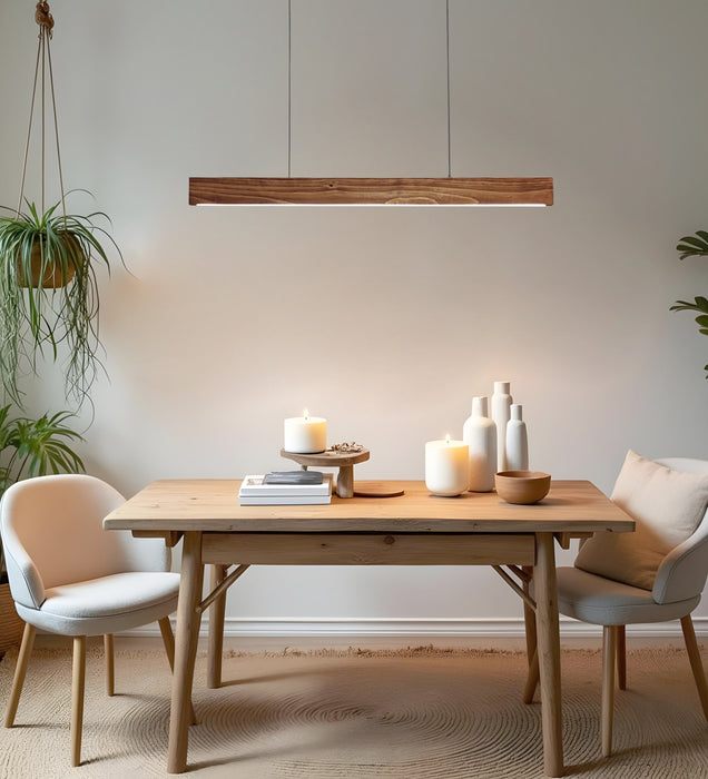 Slimline Wooden Led Hanging Light | Pendant Lights for Living Room