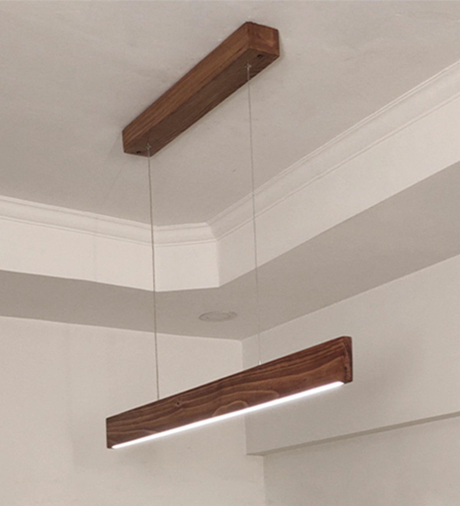 Slimline Wooden Led Hanging Light | Pendant Lights for Living Room