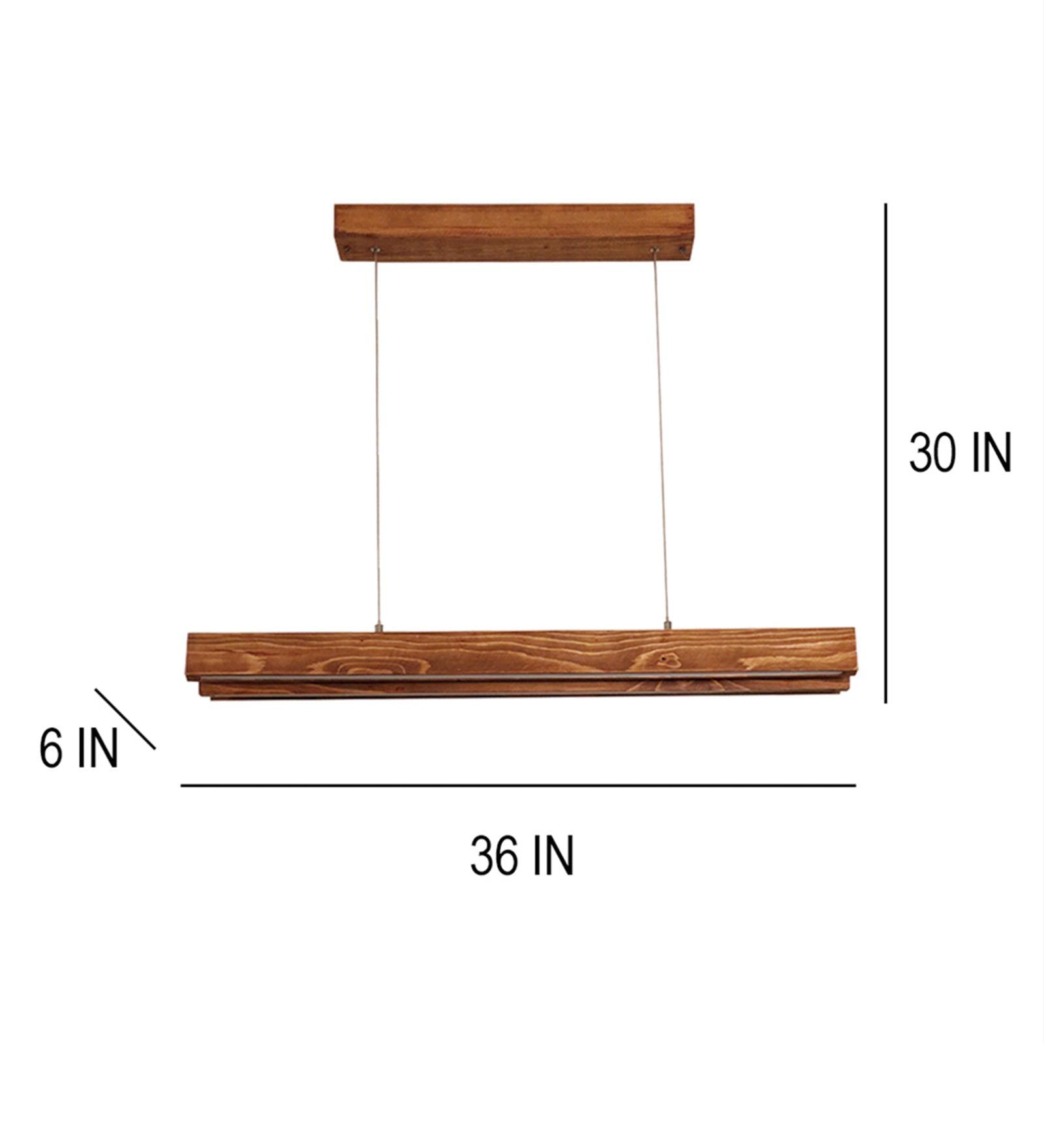 Slimline Trio Wooden Led Hanging Lamp | Pendant Light