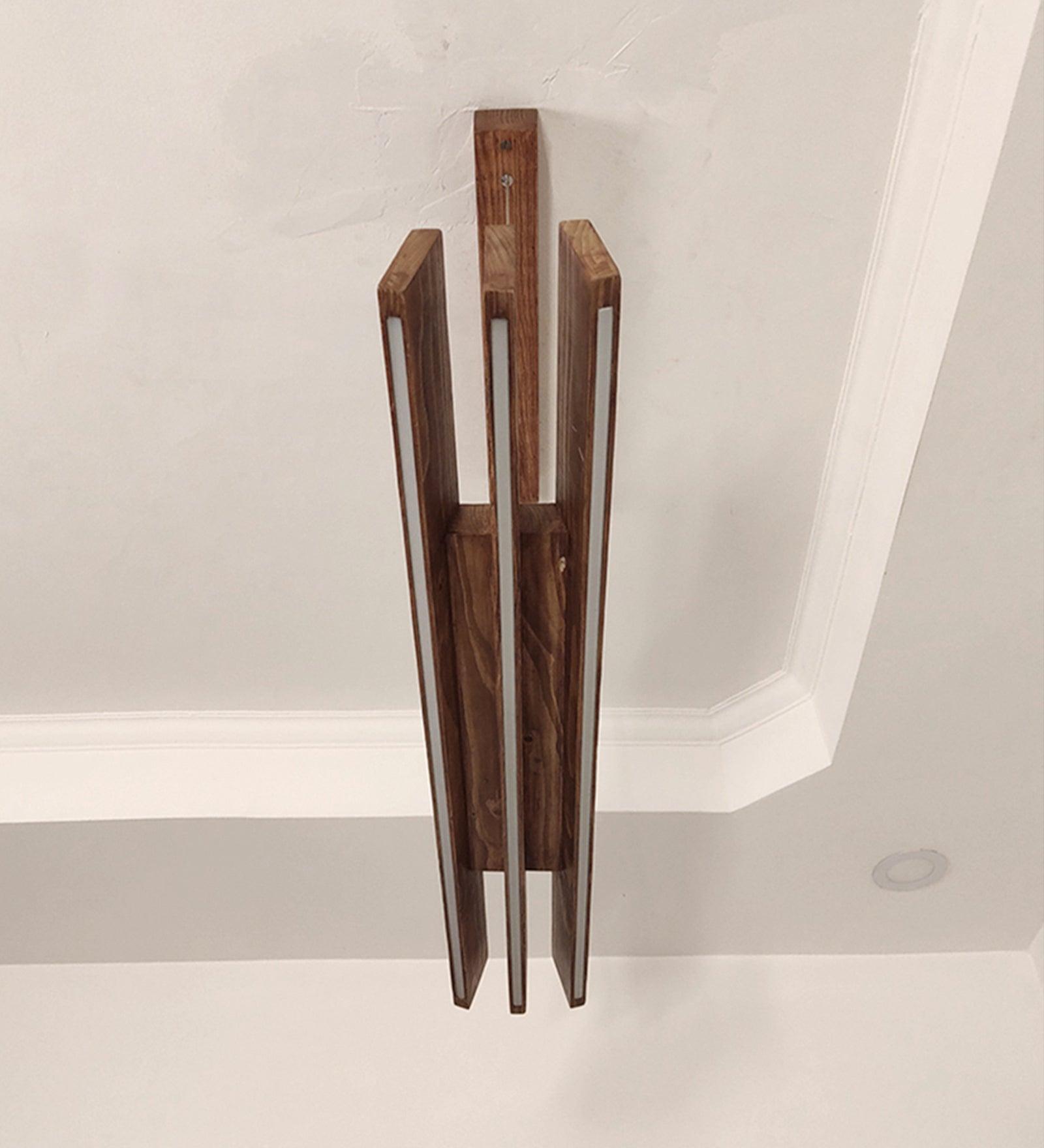 Slimline Trio Wooden Led Hanging Lamp | Pendant Light