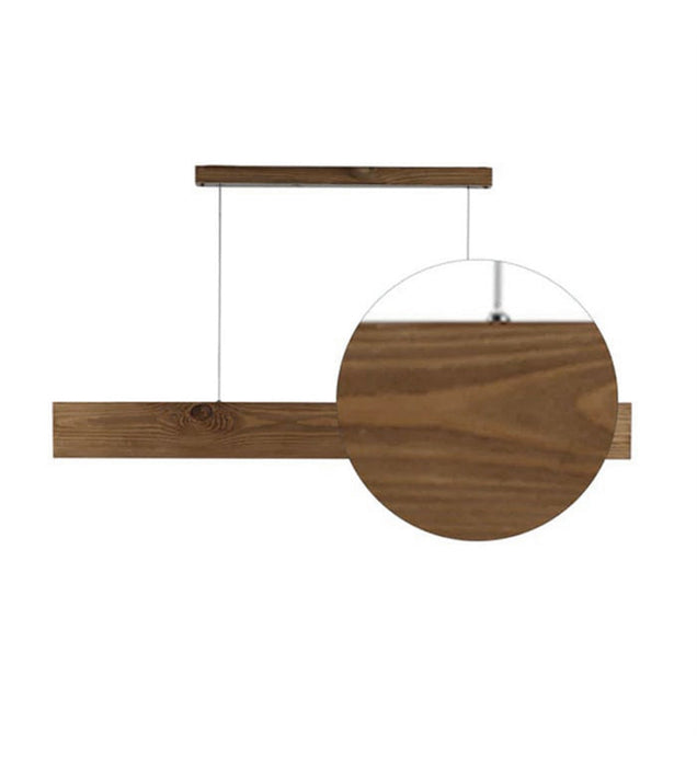 Slimline Brown Wooden Led Hanging Lamp | Pendant Light for Living Room