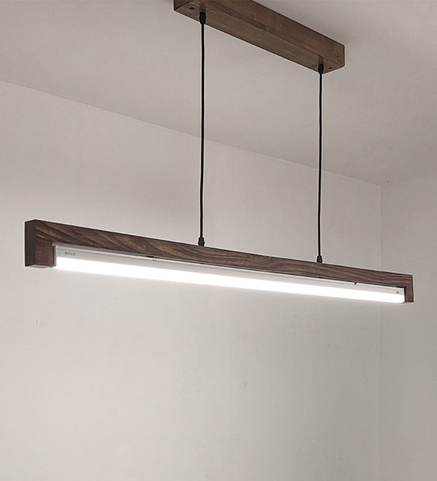 Slimline Brown Baton Led Hanging Lamp | Pendant Light for Living Room Decor