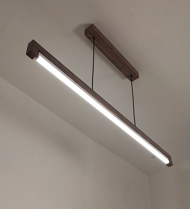 Slimline Brown Baton Led Hanging Lamp | Pendant Light for Living Room Decor