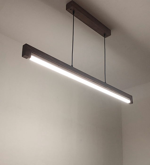 Slimline Brown Baton Led Hanging Lamp | Pendant Light for Living Room Decor