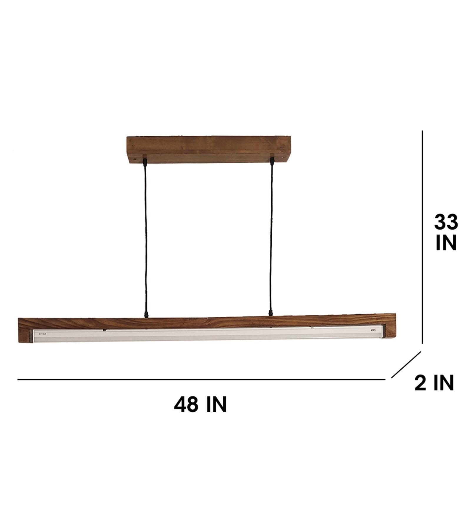 Slimline Brown Baton Led Hanging Lamp | Pendant Light for Living Room Decor