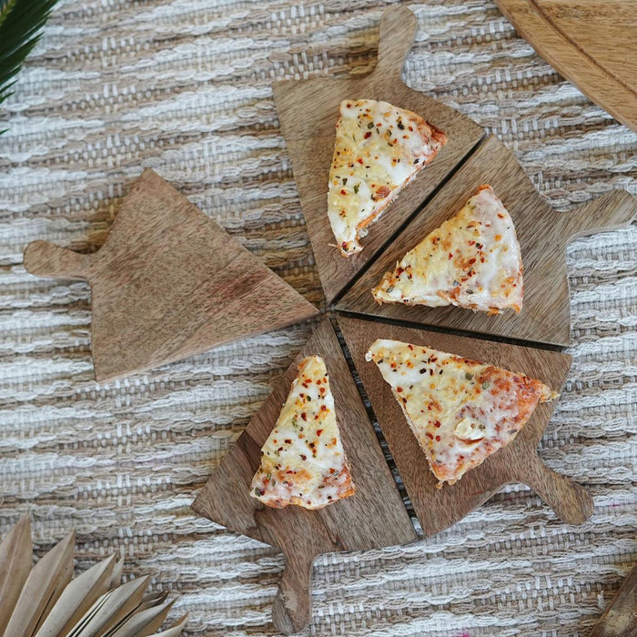 Pizza Platter Set of 5 Slices | Modern Wooden Pizza Platter for Serving