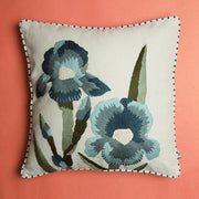 One Orchid Oasis Sofa Cushion Cover  Hand Embroidered Cotton Cushion Cover | Multicolour Decorative Sofa Pillow Cover