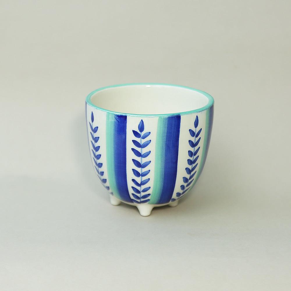 Aquatic Sea Handpainted Ceramic Planter | Multicolor Indoor Flower Pot | Ceramic Plant Pot