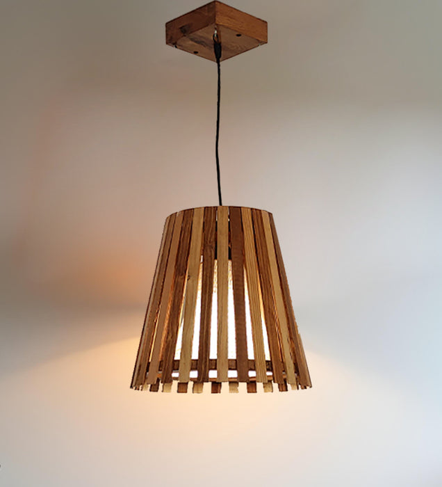 Soyuz Beige & Brown Wooden Single Hanging Light