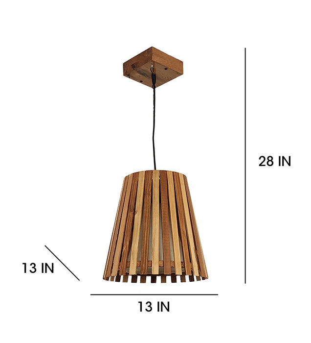 Soyuz Beige & Brown Wooden Single Hanging Light