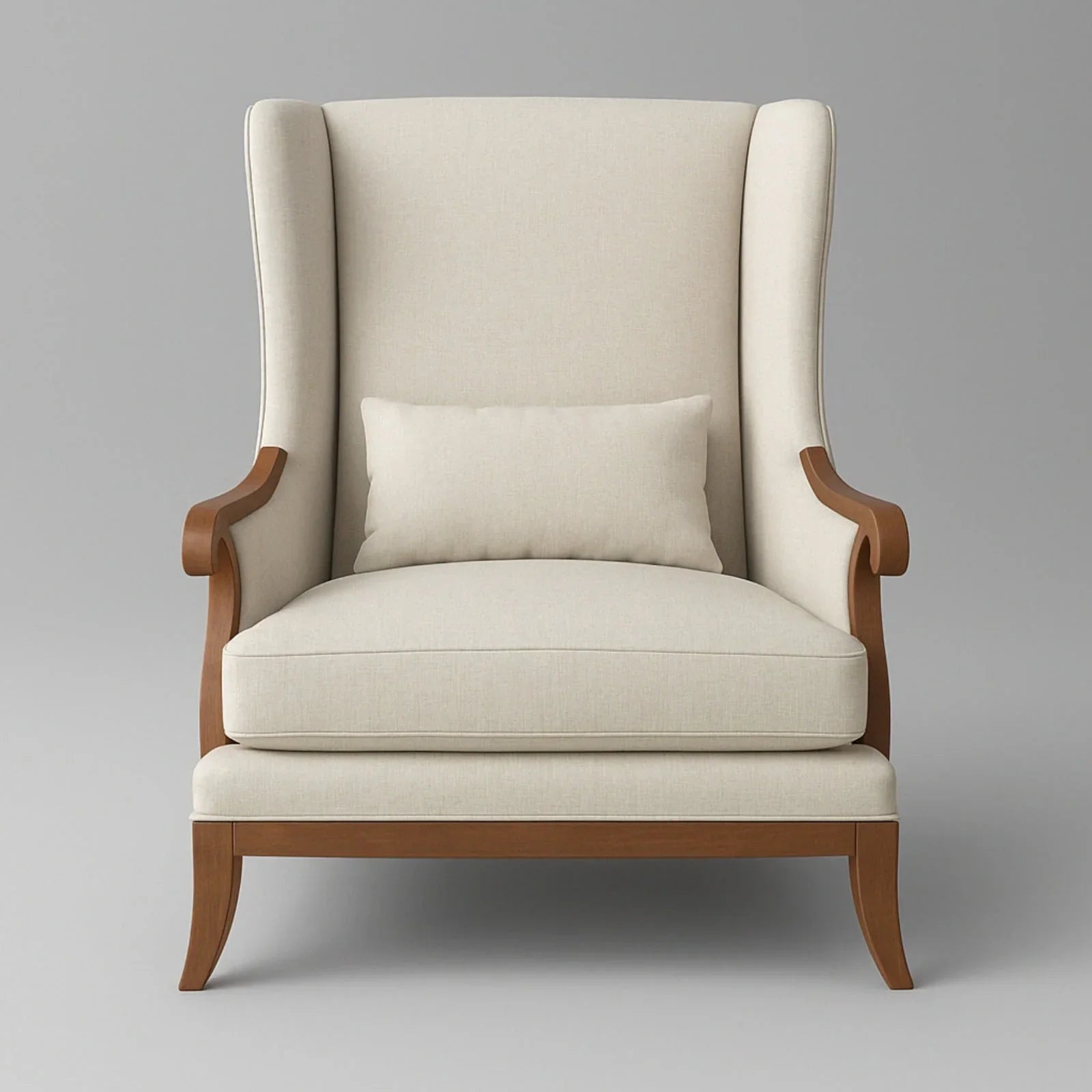 Premium Grey Thick Padded Velvet Sofa Lounge Chair with Cushion