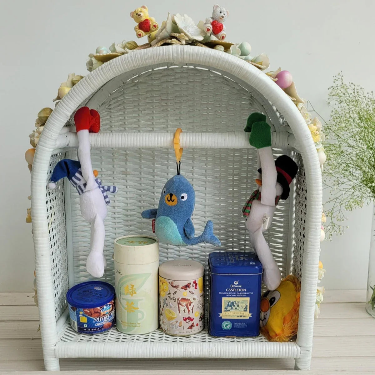Whimsical Wicker Baby Cloth Stand - Sky