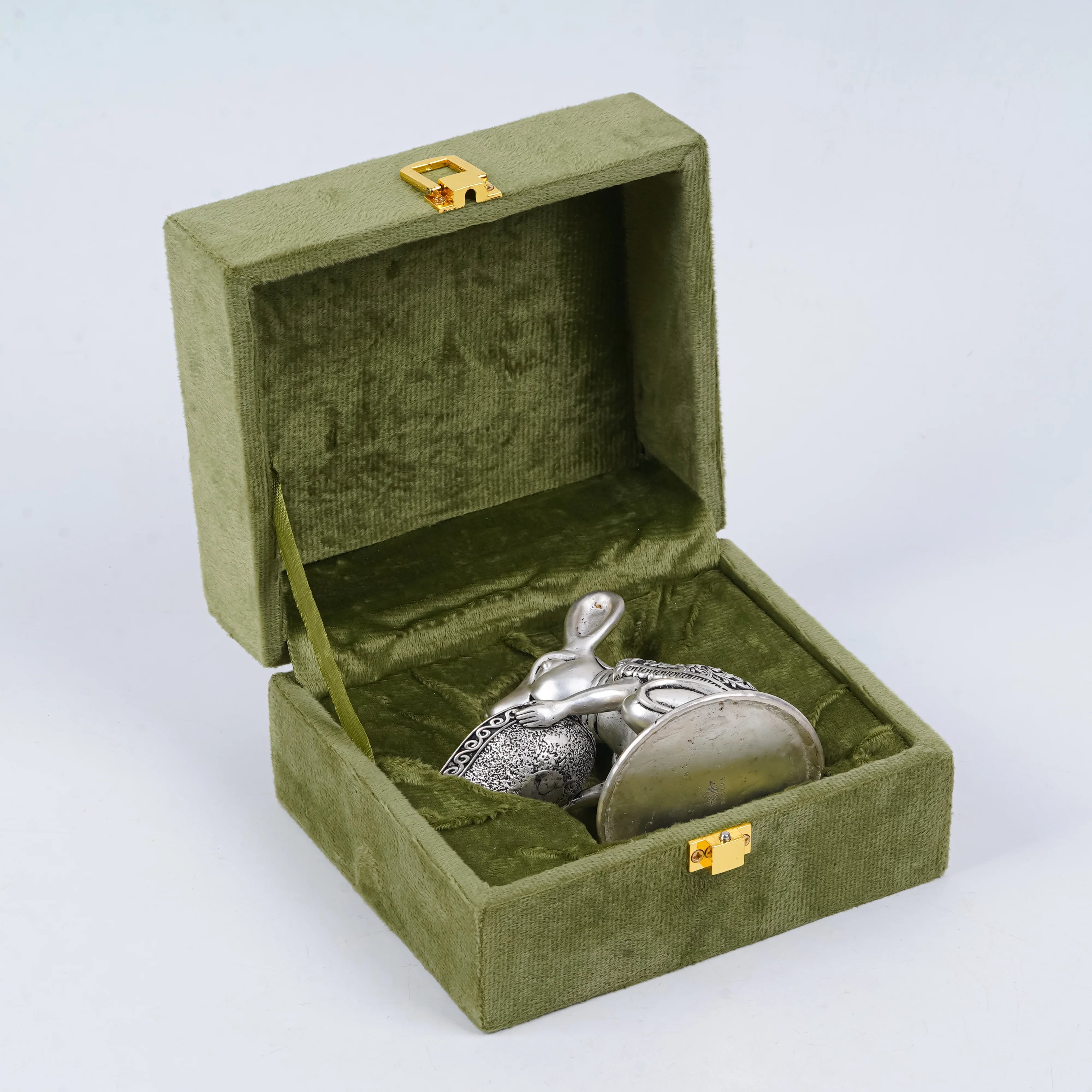 Pure Silver Plated Brass Mushak Diya