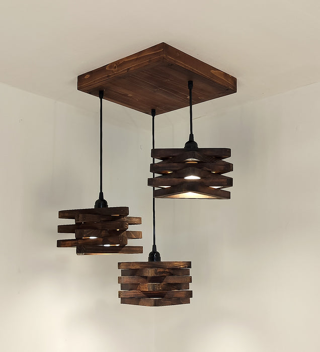 Star Brown Cluster Hanging Light for Dining Room | Pedant Ceiling Lamp