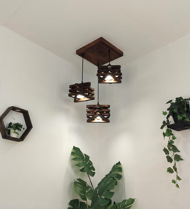 Star Brown Cluster Hanging Light for Dining Room | Pedant Ceiling Lamp