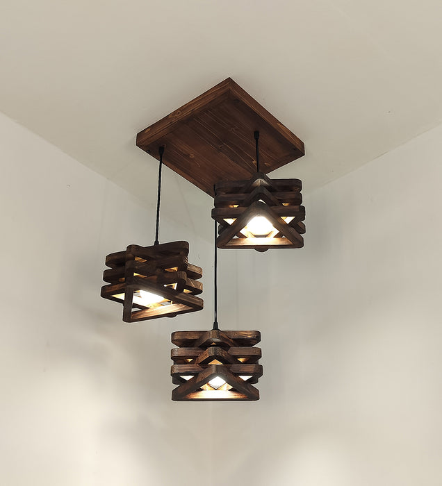 Star Brown Cluster Hanging Light for Dining Room | Pedant Ceiling Lamp