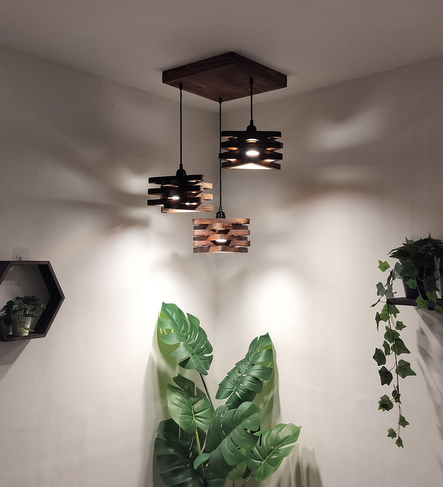 Star Brown Cluster Hanging Light for Dining Room | Pedant Ceiling Lamp