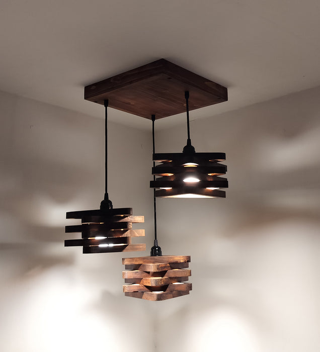 Star Brown Cluster Hanging Light for Dining Room | Pedant Ceiling Lamp