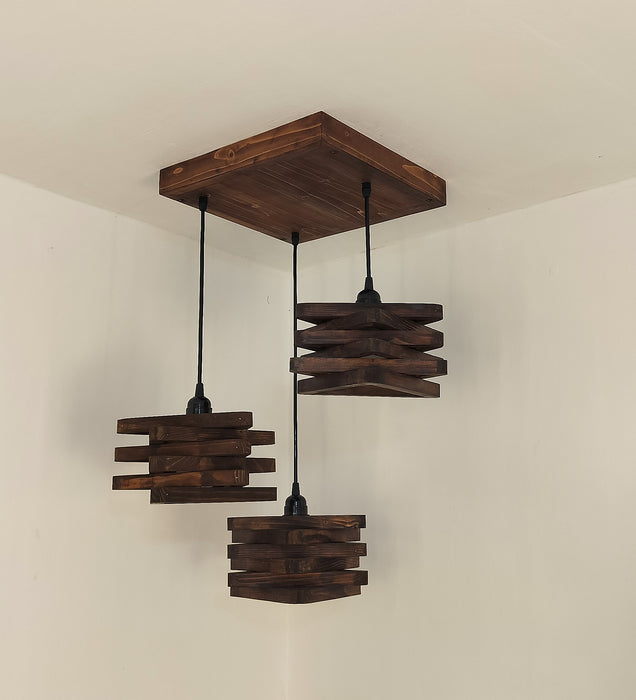 Star Brown Cluster Hanging Light for Dining Room | Pedant Ceiling Lamp