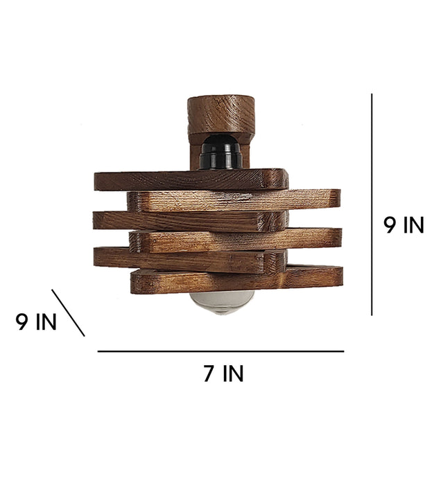 Star Brown Wooden Wall Light | Decorative Lamps for Home