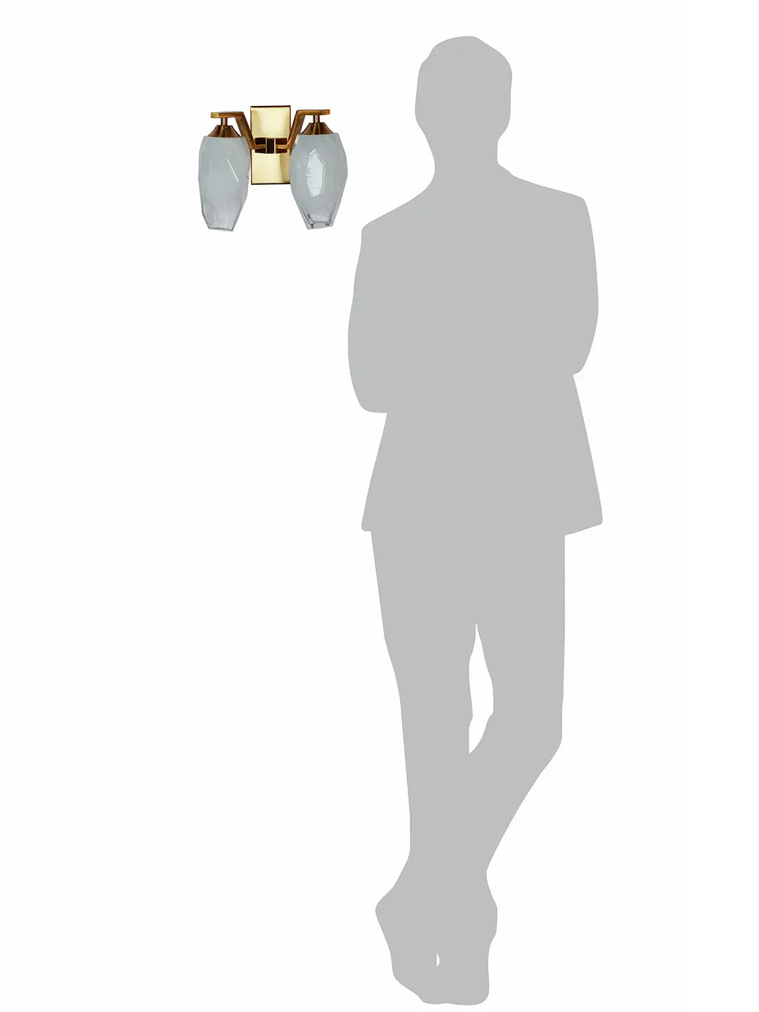 Modern Geometric Double Wall Sconce with Frosted Glass Shades