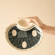 Round Shell White Serving Platter | Ceramic Snacks Serving Platter- 1Pc