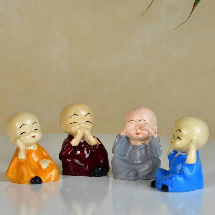 Resin Mini Monk Set of 4