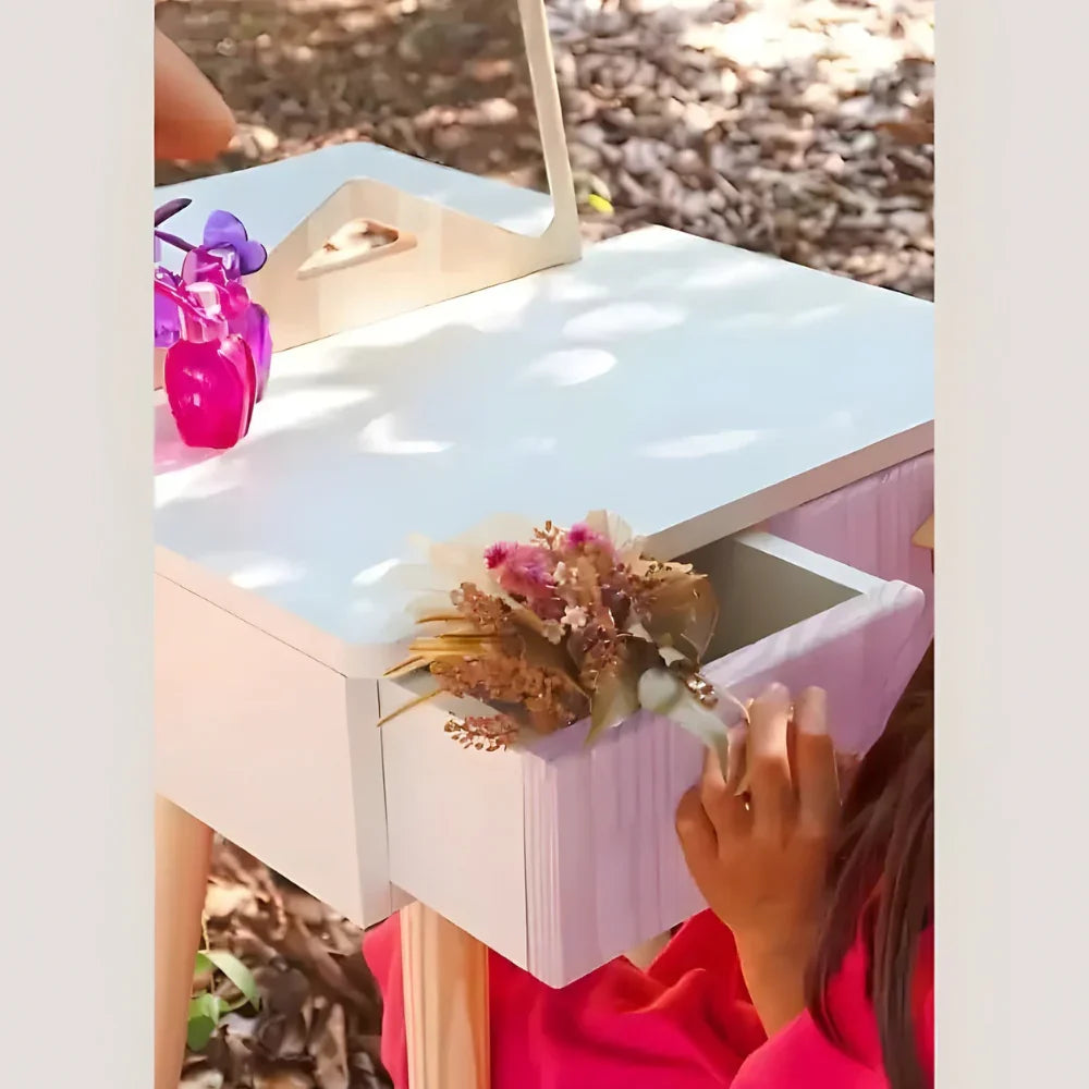 Children’s Dressing Table with Chair and Star Mirror for Kids