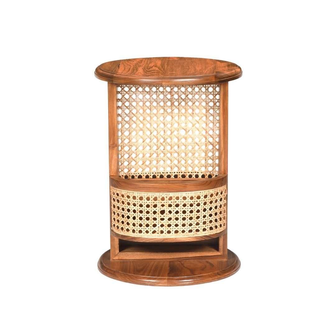 Swivel Teak Wood Side Table