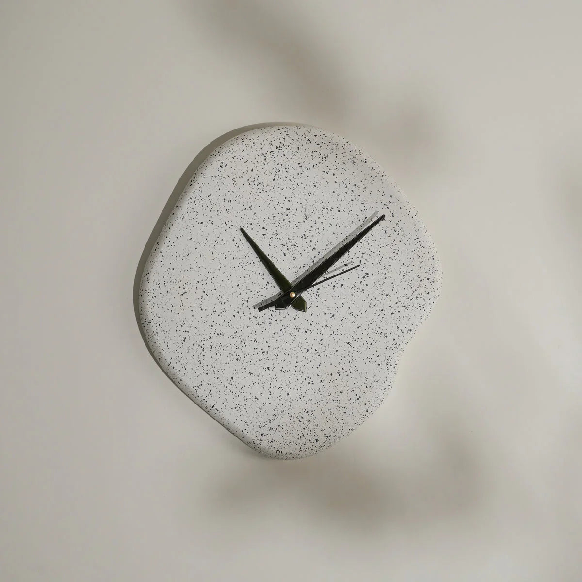 Modern Concrete Wall Clock | Silent Sweep, Chic White Design Perfect for Living Room Wall Decor