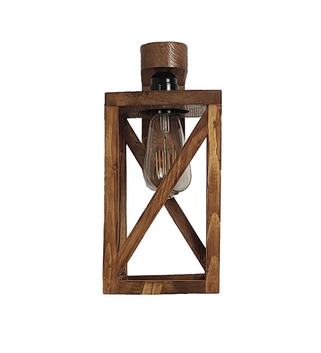 Symmetric Brown Wooden Wall Light for Home | Pendant Ceiling Lamp