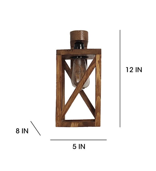 Symmetric Brown Wooden Wall Light for Home | Pendant Ceiling Lamp