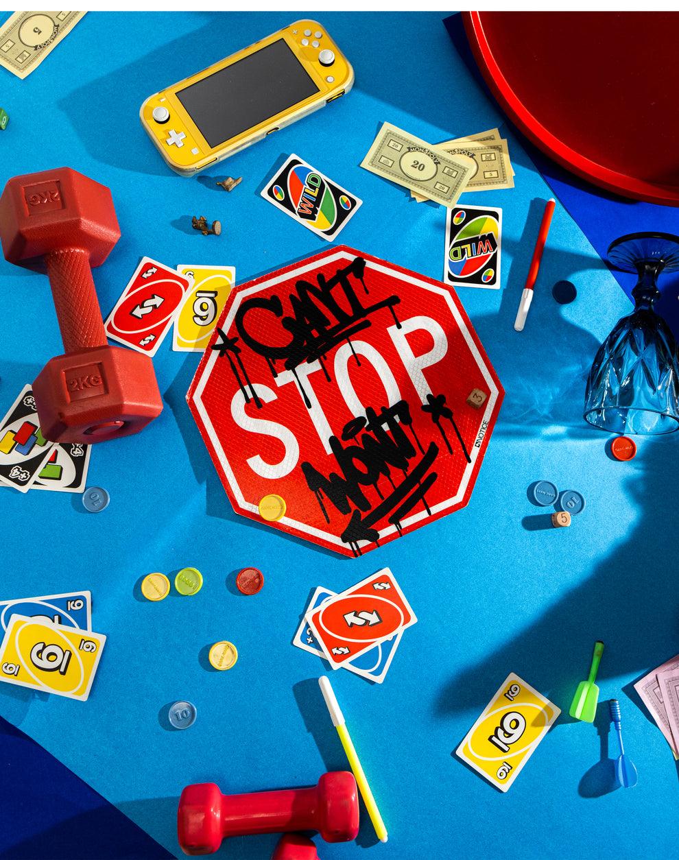 Can’t Stop Won’t Stop Wall Decor Item | Red Stop Sign Wall Art | Bold Rebellious Statement Piece