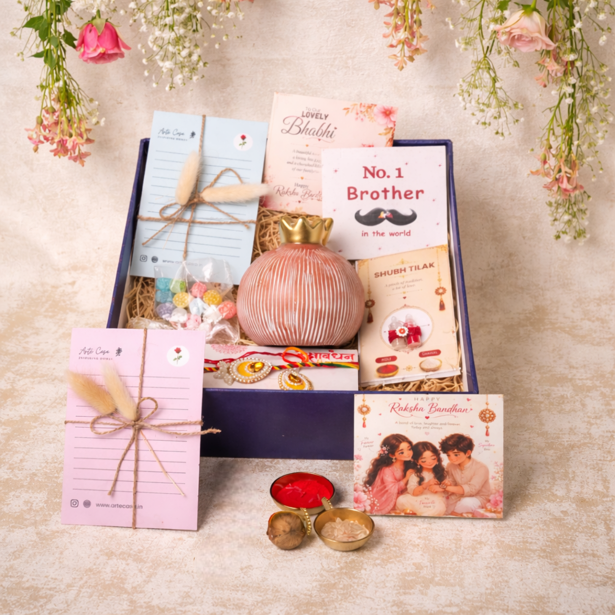 Pink Pomegranate Rakhi Gift Hamper