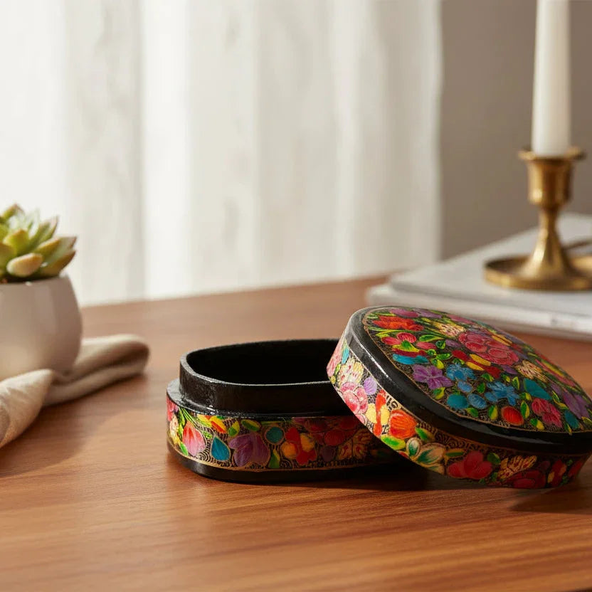 Hand Painted Paper Mache Box