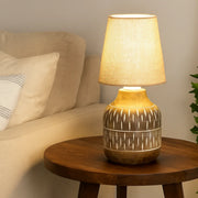 Wooden Table Lamp with Jute Shade