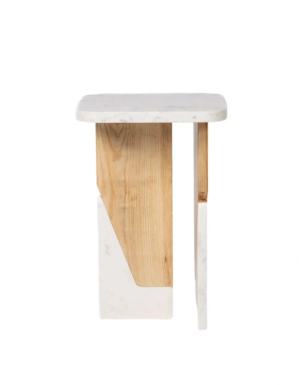 Arvod - White Marble, Ashwood | Side Table