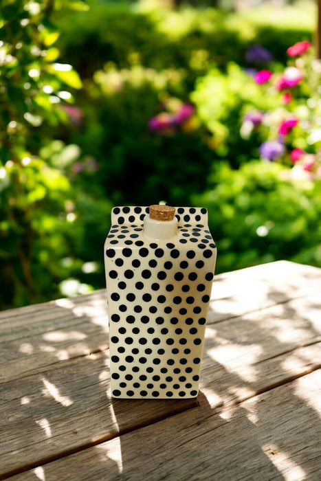 Polka Dot Milk Carton Vase