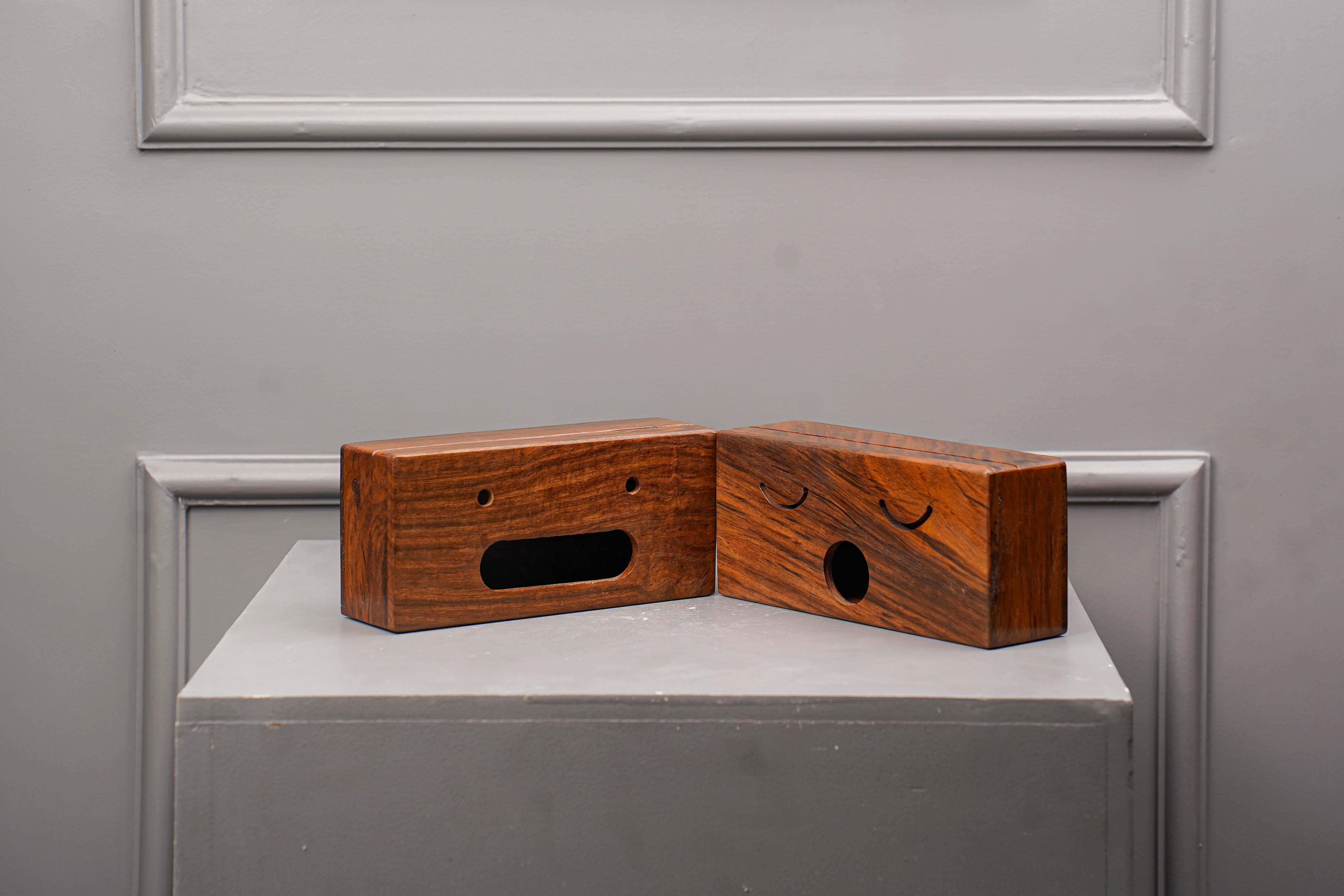 Handcrafted Wooden Double Side Tissue Box