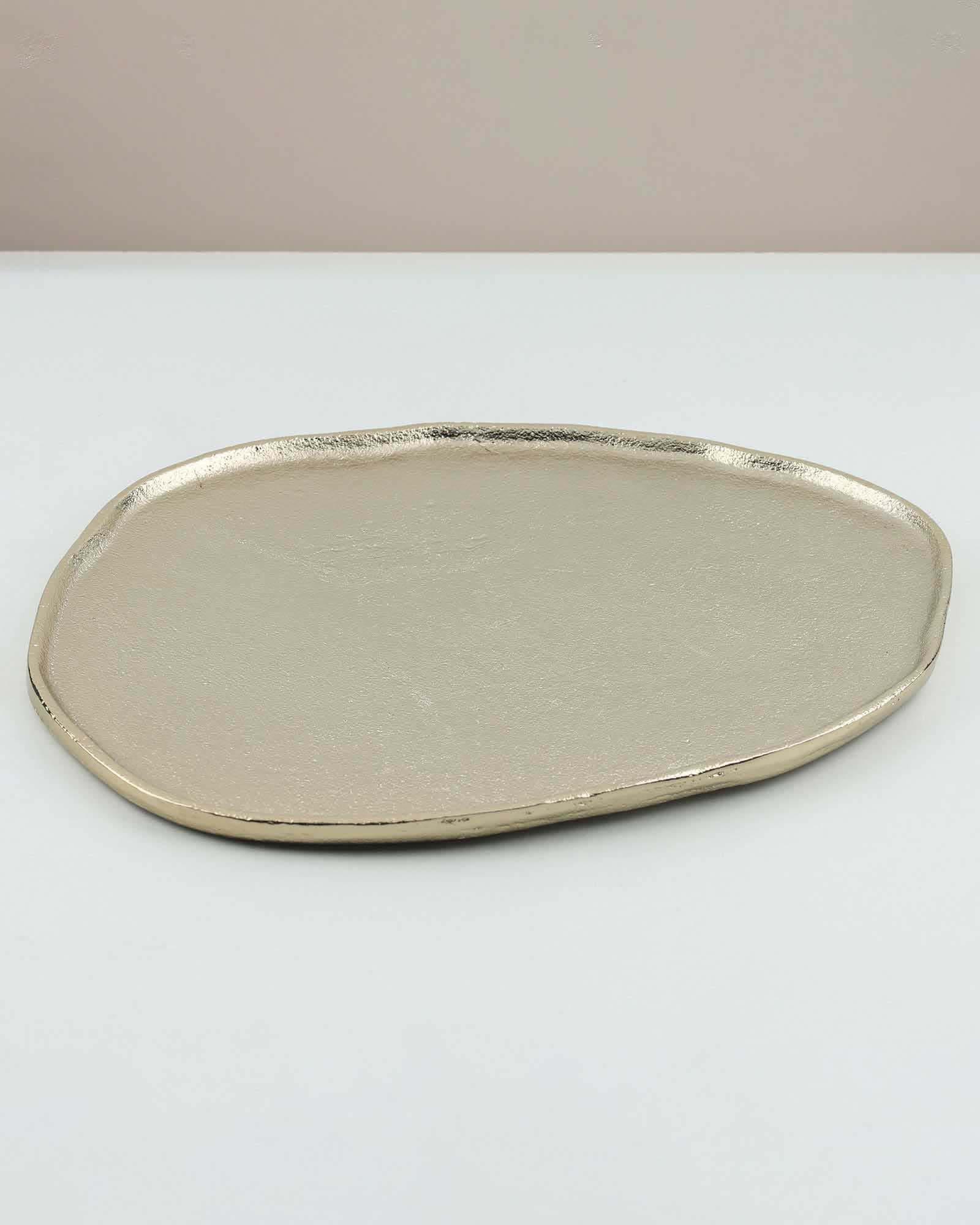 Belem Small Gold Luxurious Tray | Modern Aluminium Serving & Decorative Tray