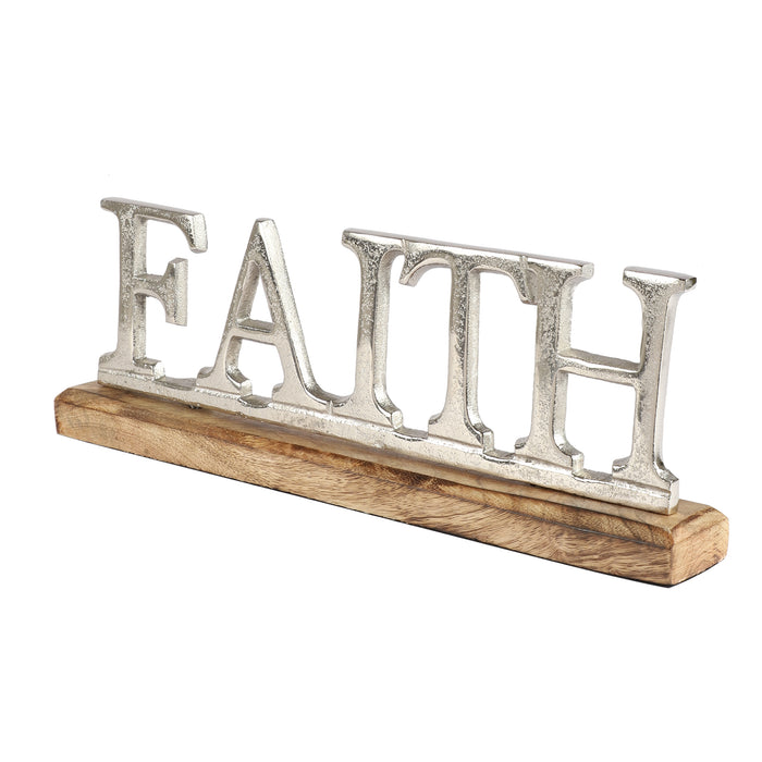 Metal Free Standing Tabletop Faith Sign