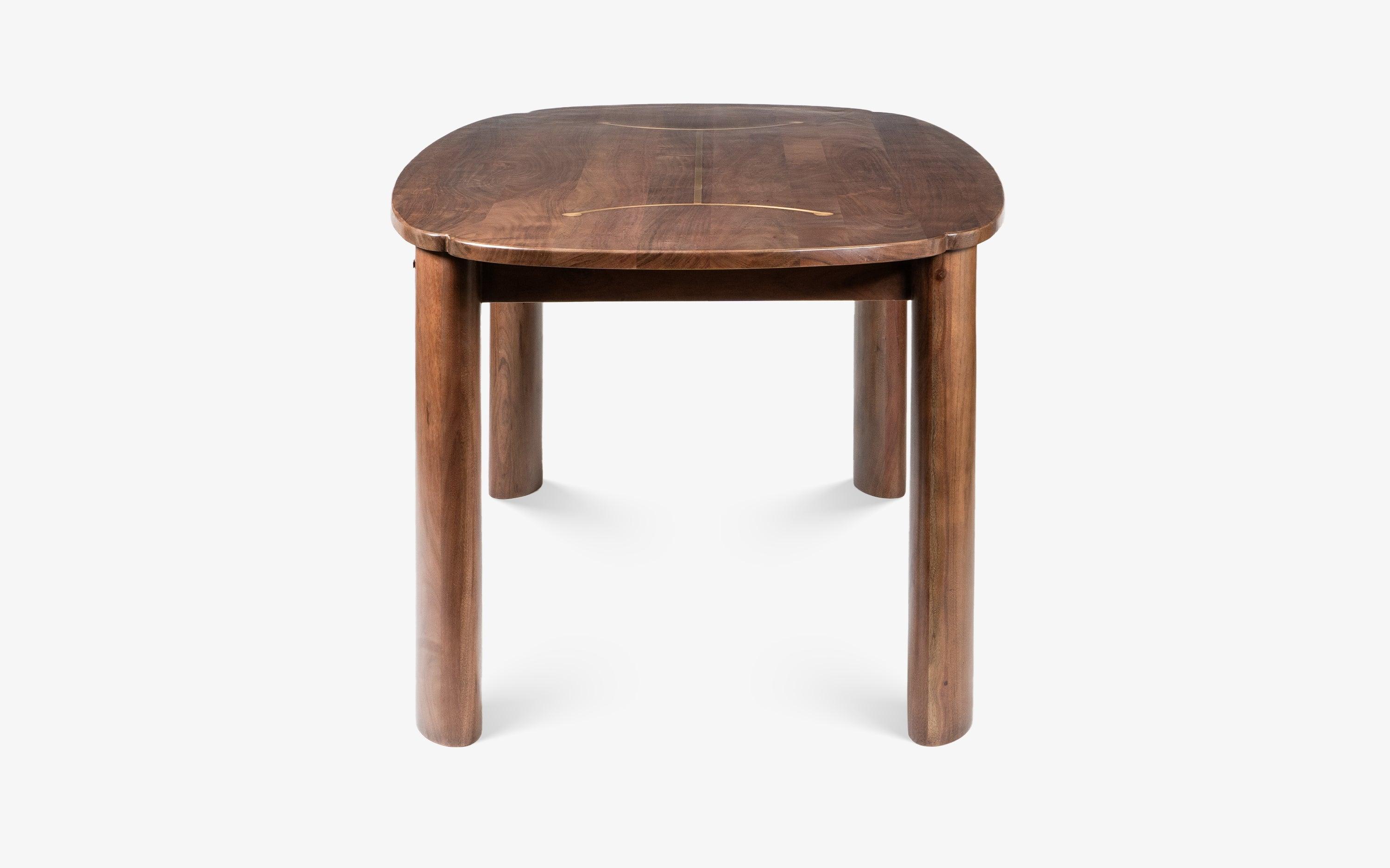 Twilight Dining Table 6 Seater | Acacia Wood and Brass